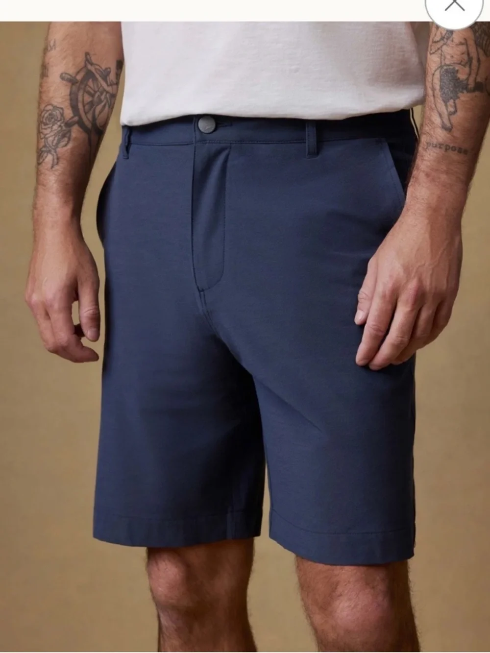 Faherty New Flat-Front Men's Stretch Shorts in Navy 9” inseam